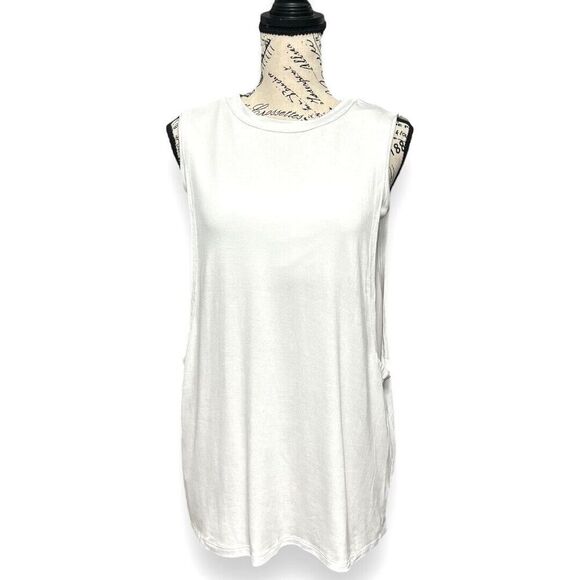Articles of Society M White Built-In Bra Tank Top Minimalist Sleeveless NWT - Picture 5 of 9